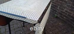 Vintage Arvin Retro Funky Drop Leaf Geometric Formica Metal Kitchen Dining Table