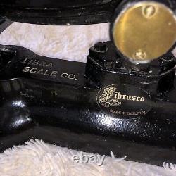 Vintage BLACK Kitchen Balance Retro Scales LIBRASCO LIBRA & 7 BRASS BELL Weights