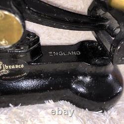 Vintage BLACK Kitchen Balance Retro Scales LIBRASCO LIBRA & 7 BRASS BELL Weights