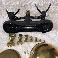 Vintage BLACK Kitchen Balance Retro Scales LIBRASCO LIBRA & 7 BRASS BELL Weights