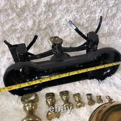 Vintage BLACK Kitchen Balance Retro Scales LIBRASCO LIBRA & 7 BRASS BELL Weights
