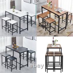 Vintage Bar Table and 2/4 Stools Set Industrial Breakfast Bar Table Dining Set