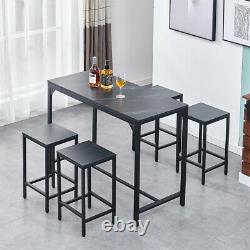 Vintage Bar Table and 4 Stools Set Industrial Breakfast Dining Set Retro Table