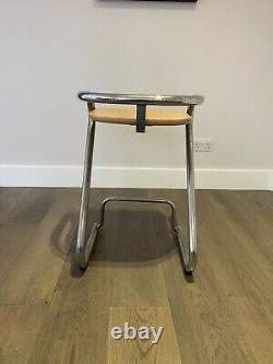 Vintage Bar/kitchen Stools In Wood & Chrome X 2