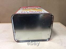Vintage Bisquick Tin Antique Retro Kitchen Collectible, Rust & Wear