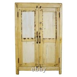 Vintage Bleached Rustic Kitchen Cupboard Cabinet