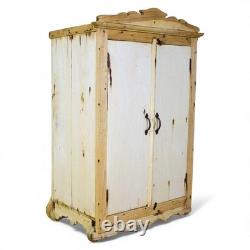 Vintage Bleached Rustic Kitchen Cupboard Cabinet