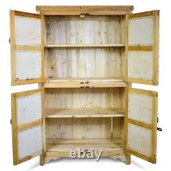 Vintage Bleached Rustic Kitchen Cupboard Cabinet