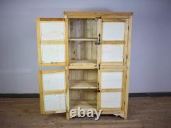 Vintage Bleached Rustic Kitchen Cupboard Cabinet