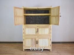 Vintage Bleached Rustic Kitchen Housekeepers Cupboard Cabinet Storage