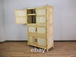 Vintage Bleached Rustic Kitchen Housekeepers Cupboard Cabinet Storage