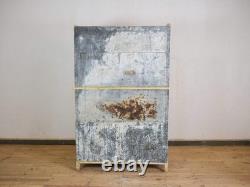 Vintage Bleached Rustic Kitchen Housekeepers Cupboard Cabinet Storage