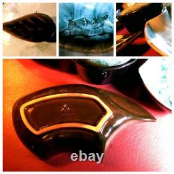 Vintage Blue Mountain Lazy Suzan Serving Dip Dish Appetizer Ceramic 1970