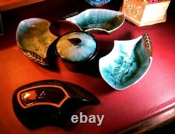 Vintage Blue Mountain Lazy Suzan Serving Dip Dish Appetizer Ceramic 1970