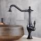 Vintage Brass Single Lever Hole Kitchen Sink Mixer Tap Swivel Wash Basin Faucet
