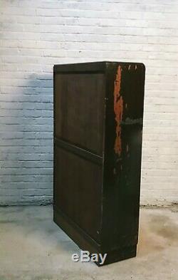 Vintage Brown Pine and Glass Display Cabinet / Book Shelf / Kitchen Unit