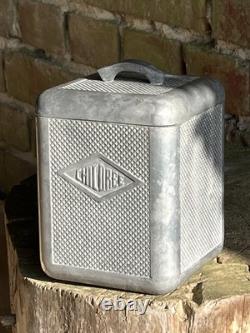 Vintage Brutalist French Moulux Chicoree Aluminium Canister Not Coffee Grinder