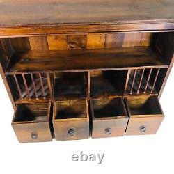 Vintage Cabinet Drawer Spice Mail Box Apothecary Wall Hanging or Standing