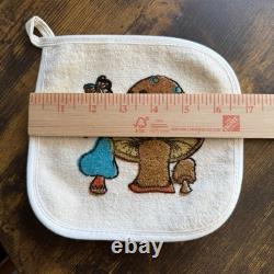 Vintage Cannon Mushroom Potholders Set of 4 Made in USA Retro Kitchen Decor