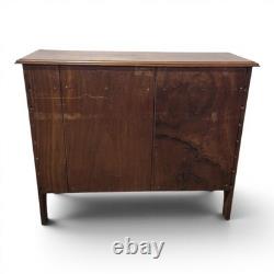 Vintage Carved Walnut Sideboard Filing Cabinet Hall Cupboard Locking Cabinet