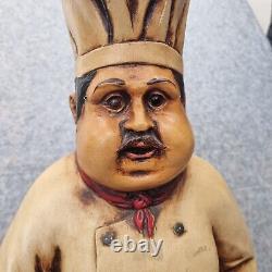Vintage Chef Display Statue Cook Kitchen Restaurant Butchers Shop Retro 30 Tall