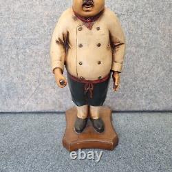 Vintage Chef Display Statue Cook Kitchen Restaurant Butchers Shop Retro 30 Tall