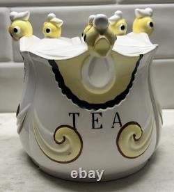 Vintage Chick Hen Duck 3 section Divided Canister Set Kitchen Collectible RARE