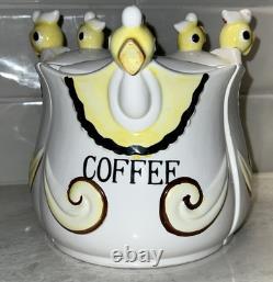 Vintage Chick Hen Duck 3 section Divided Canister Set Kitchen Collectible RARE