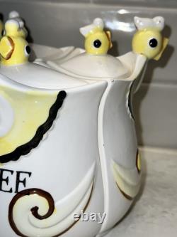Vintage Chick Hen Duck 3 section Divided Canister Set Kitchen Collectible RARE