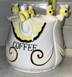 Vintage Chick Hen Duck 3 section Divided Canister Set Kitchen Collectible RARE