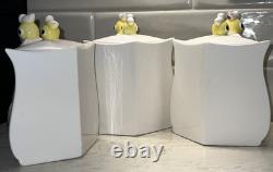Vintage Chick Hen Duck 3 section Divided Canister Set Kitchen Collectible RARE