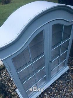 Vintage China Display Cabinet Painted Shabby Chic Duck Egg Blue