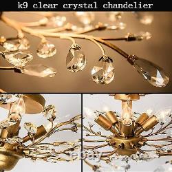 Vintage Clear Crystal Chandeliers Dinning Room Ceiling Pendant Lighting Fixture
