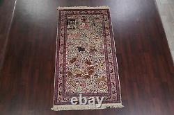 Vintage Collectible Animal Pictorial Agra Oriental Area Rug Hand-made Wool 4'x8
