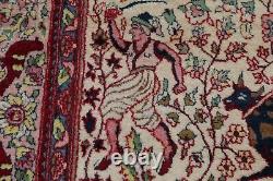 Vintage Collectible Animal Pictorial Agra Oriental Area Rug Hand-made Wool 4'x8