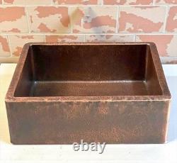 Vintage Copper Kitchen Sink Retro Undermount Farmhouse Sink, Antique Patina