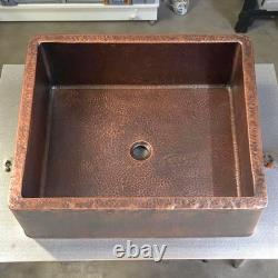Vintage Copper Kitchen Sink Retro Undermount Farmhouse Sink, Antique Patina