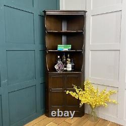 Vintage Corner Cabinet By Ercol / Bookcase Shelving Unit / Drinks Cabinet