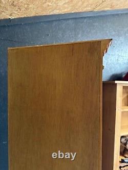 Vintage Corner Display Cabinet Yew Veneer With Keys