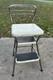 Vintage Cosco Kitchen Metal Step Stool Chair Flip Up Seat Retro Mcm Upholstered