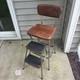 Vintage Cosco Step Stool Chair Brown Vinyl Chrome Mid Century Retro Kitchen Mcm