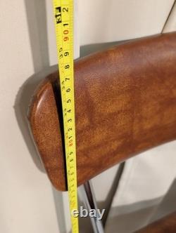 Vintage Cosco Step Stool Kitchen Stool Chrome Brown Mid Century Retro Sturdy