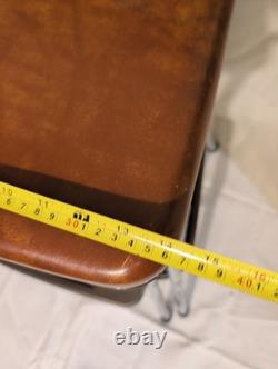 Vintage Cosco Step Stool Kitchen Stool Chrome Brown Mid Century Retro Sturdy