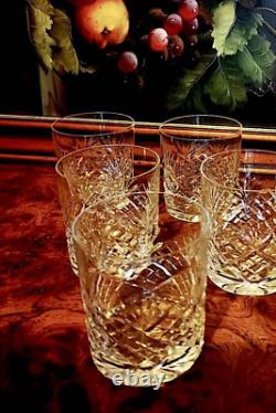 Vintage Crystal Whiskey Glasses Tumblers 5 pieces