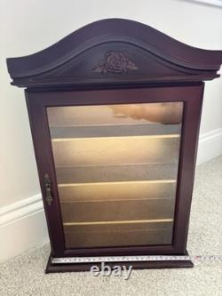 Vintage Curio Cabinet Shadow Box Wood Shelf Glass Door Wall Hanging 18 Display