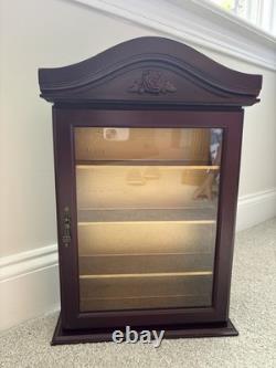 Vintage Curio Cabinet Shadow Box Wood Shelf Glass Door Wall Hanging 18 Display