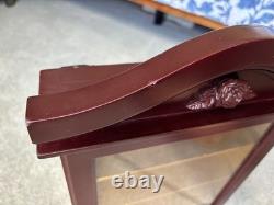 Vintage Curio Cabinet Shadow Box Wood Shelf Glass Door Wall Hanging 18 Display