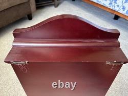 Vintage Curio Cabinet Shadow Box Wood Shelf Glass Door Wall Hanging 18 Display