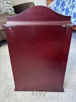 Vintage Curio Cabinet Shadow Box Wood Shelf Glass Door Wall Hanging 18 Display