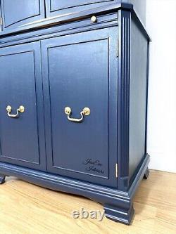 Vintage DRINKS CABINET / COCKTAIL CABINET / BAR painted in Navy Blue and Gold